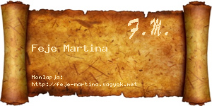 Feje Martina névjegykártya